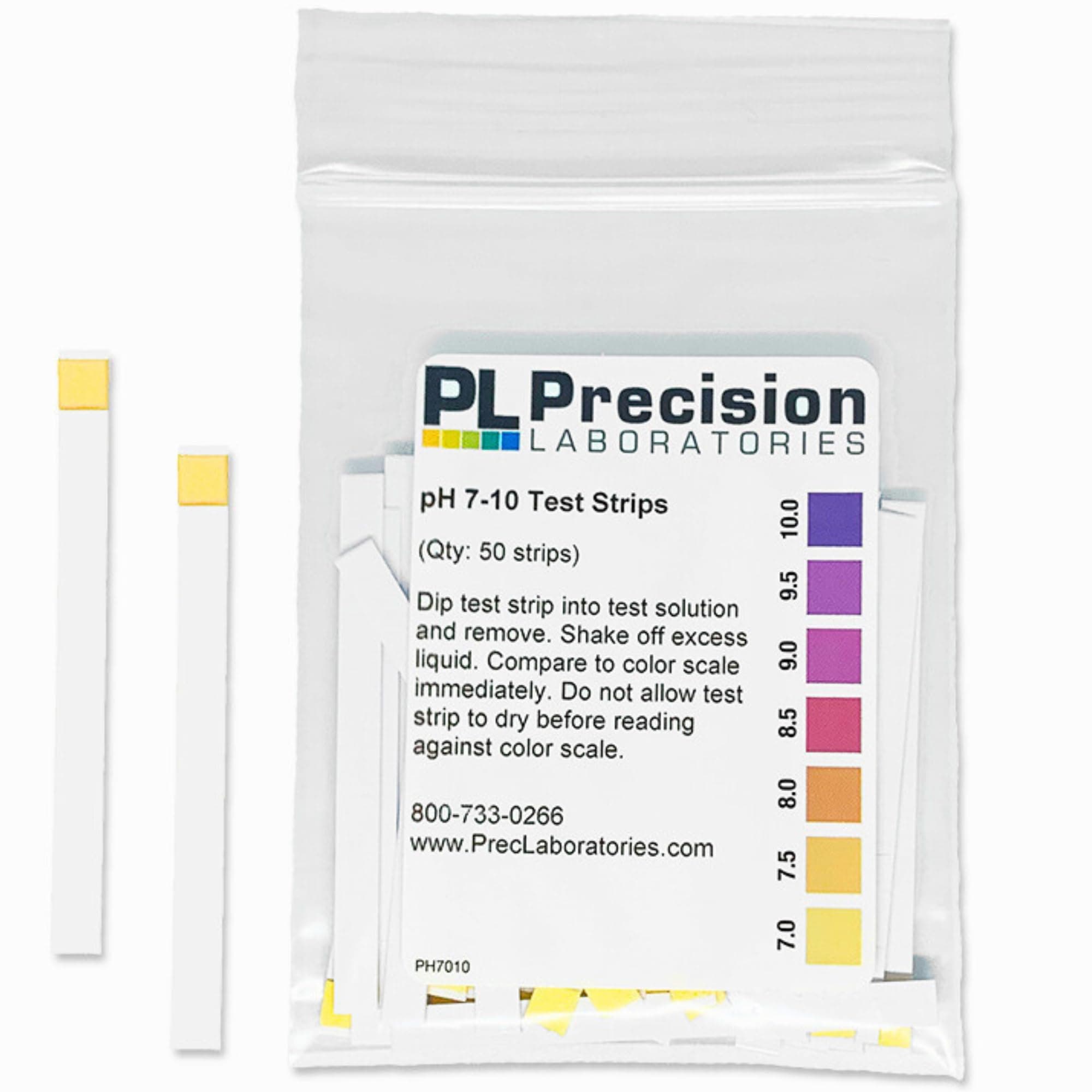 Eisco Labs - pH Test Strips 7-10 Range - Narrow-Range pH Testing Kit with Broad Color Spectrum, 50 Strips