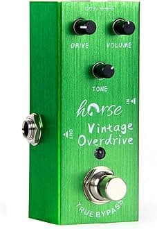 Horse Overdrive Pedal, Electric Guitar Effects Pedals Mini Single Type DC 9V True Bypass (Dark Green)