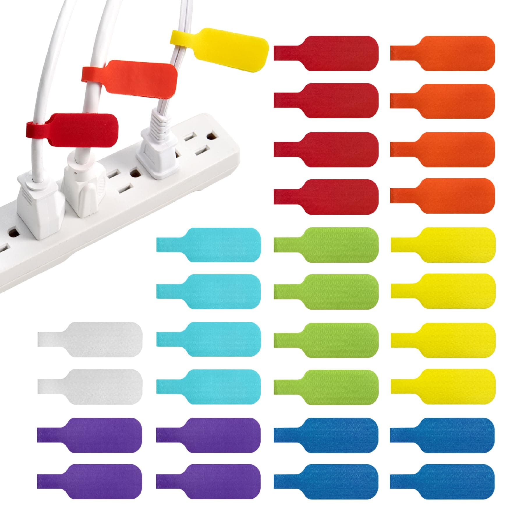 Wrap-It Storage Cable Labels By , Medium, Multi-Color (30-Pack) Write On Cord Labels, Wire Tags And For Management Organizer Electronics, Computers More