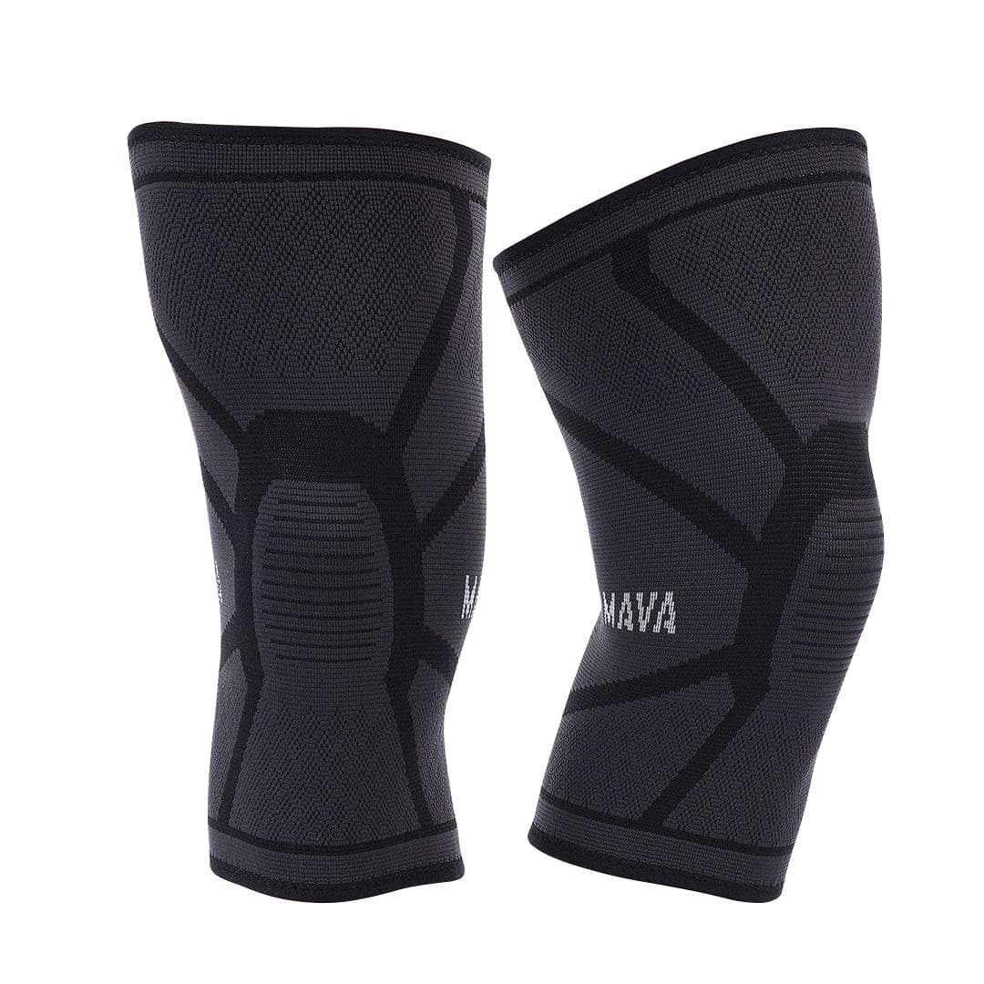 Mava Sports Knee Compression Sleeve Support (Black, Large)