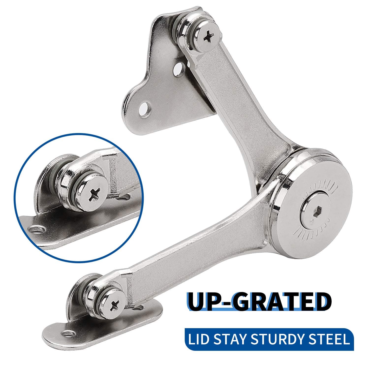 Heavy Duty Hinge Lid Support Soft Close Folding Lid Stay Hinge for Cabinet Kitchen Wardrobe Toy Chamber 2pcs