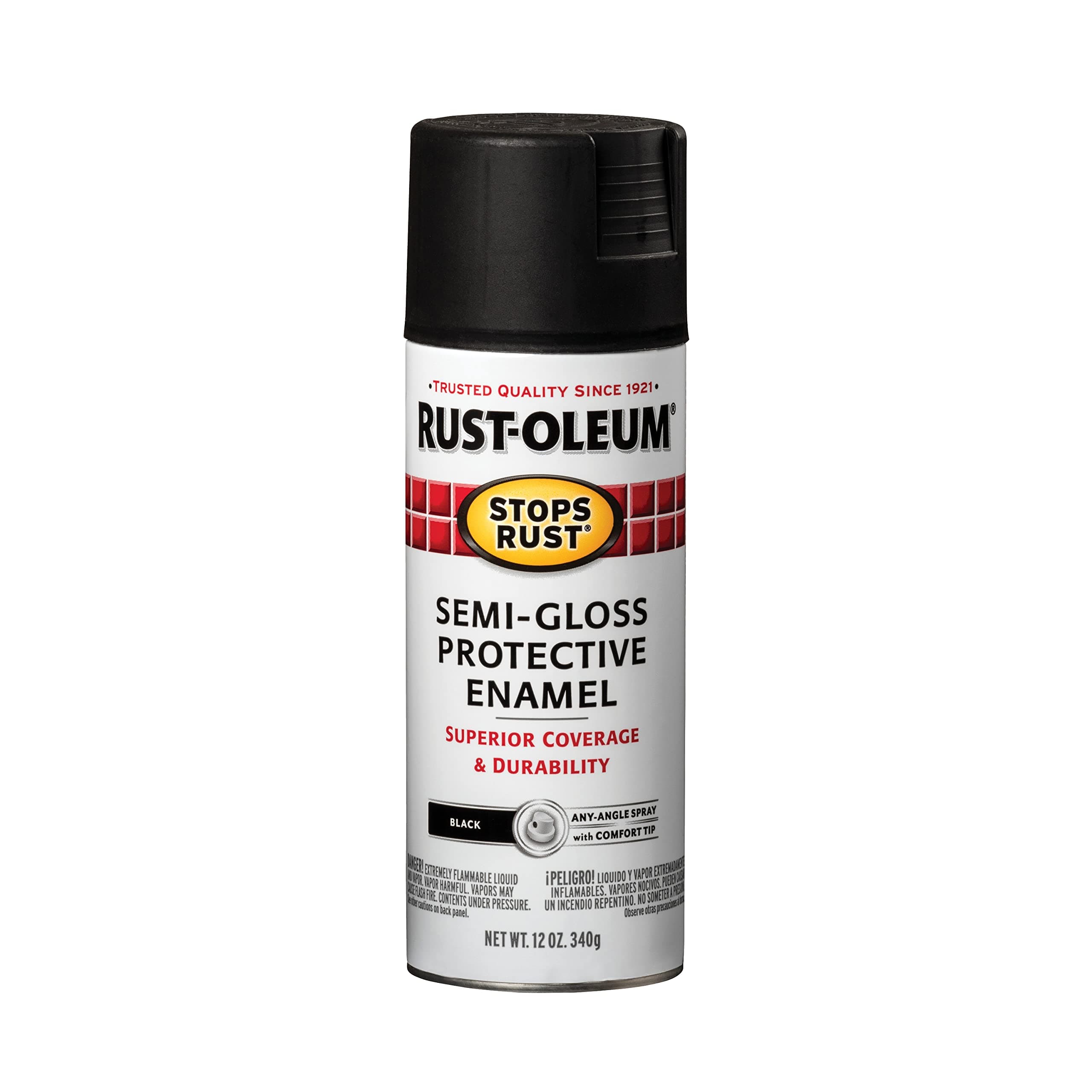 7798830 Stops Rust Spray Paint, 12 oz, Semi-Gloss Black