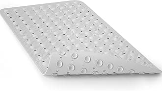 JOYCANO Bath Mat for Tub Non Slip, Shower Mat Bathtub Mat Non Slip, Natural Rubber no Plastic Odors Perfect for Baby and Elder, Tub Mat with Suction Cups, Machine Washable, 28 X 16 inches, White