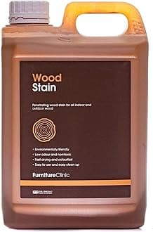 Furniture Clinic Wood Stain (Dark Oak) – Fast Drying, Highly Concentrated, and Easy-to-Apply Wood Stain for All Indoor & Outdoor Wood – Water Based & Non-Toxic – 2.5L