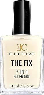 Ellie Chase 7 in 1 Nail Strengthener, Growth, Hardener, Repair Treatment Polish 0.5 OZ/Peptides/Vitamin E/Violet Extract/Oils/Amino Acid/Extra Hydration/Strength/Smoothing/Hardening/Protection/Shine