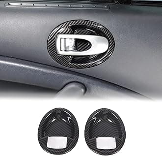 Inner Door Bowl Panel Cover Trim for Mitsubishi Eclipse 2006-2011, 2PCS ABS Material Car Inner Door Handle Bowl Panel Frame Protector Accessories (Carbon Fiber Pattern)
