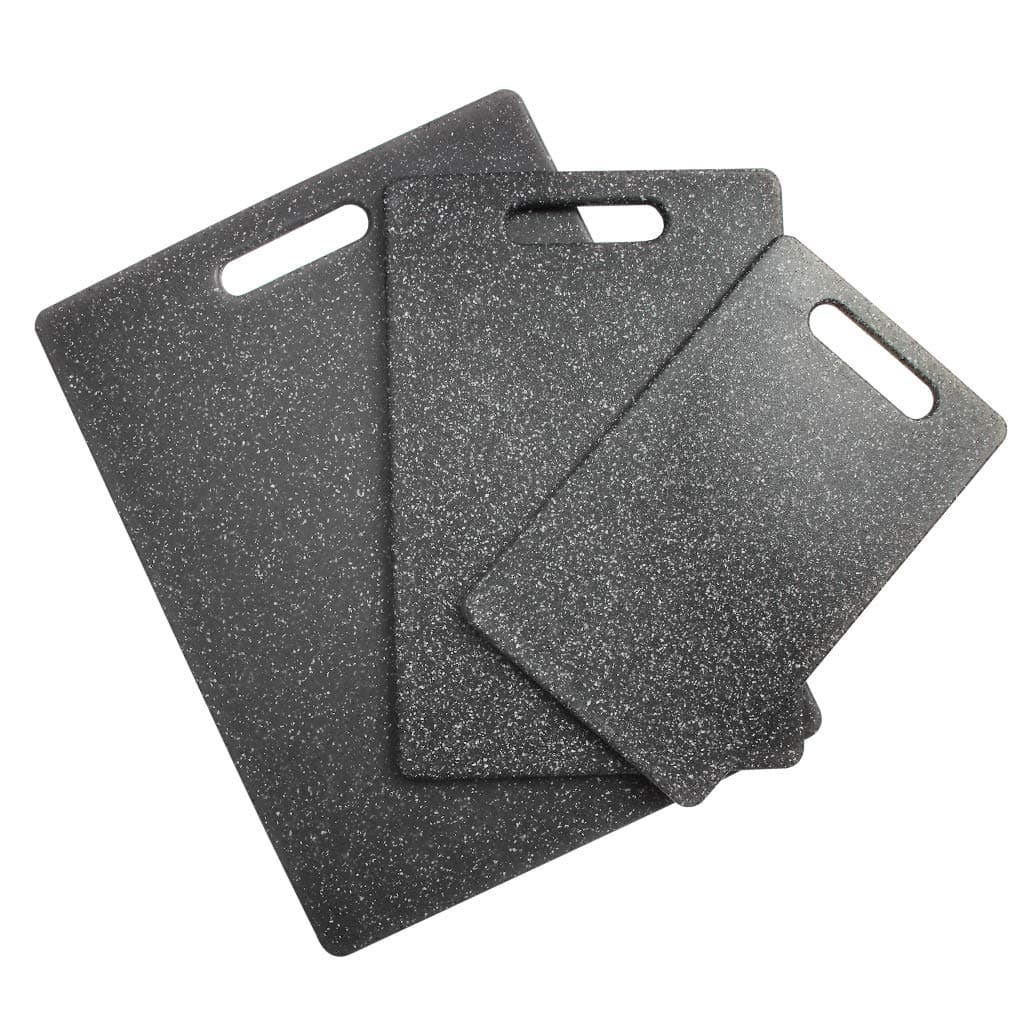 Ewinever Plastic Cutting Boards(3-Piece Set),TPR Material Kitchen Chopping Board Set - Unique Marble Appearance Design Dishwasher Safe for Family Restaurants Meat Vegetables Fruits