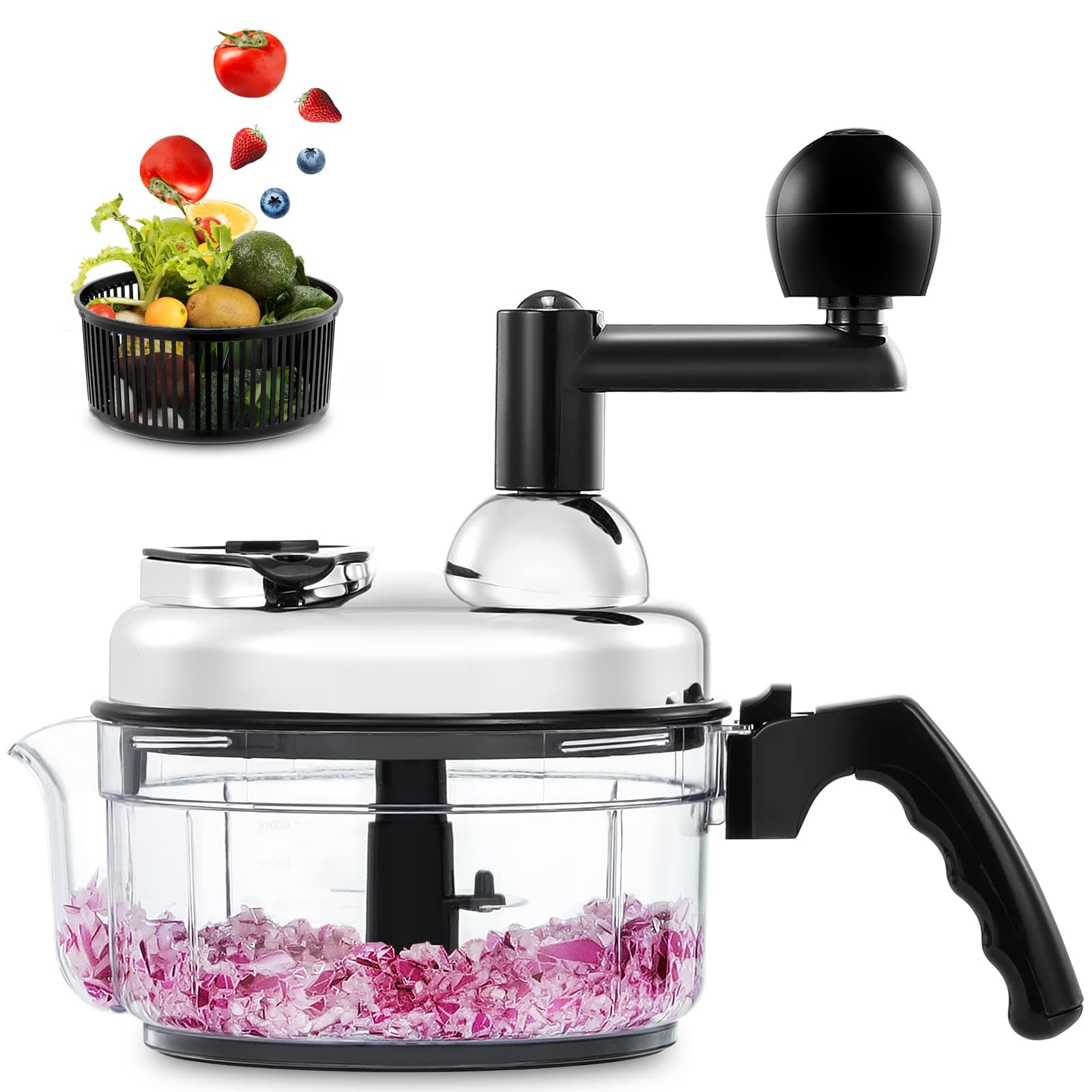 Geedel 3.5 Cup Manual Food Chopper, Hand Chopper Processor for Vegetable, Fruit and More