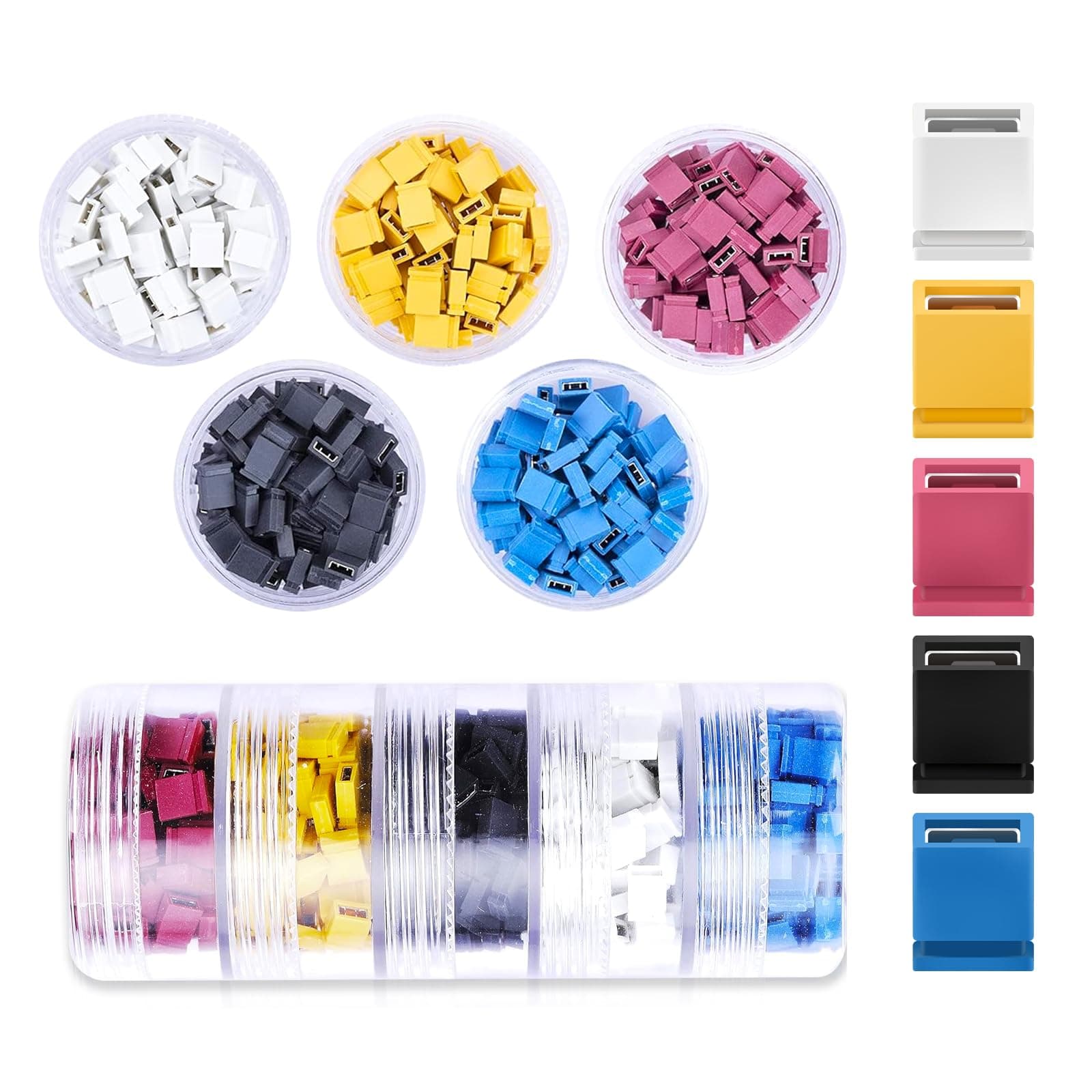 CQRobot 500 Pieces Standard Computer Jumper Caps Header Pin Shunt Short Circuit 2-Pin Connector Close Top 2.54mm. for Arduino Raspberry Pi PCB PC DVD HDD Motherboard Shorting and Other Project.