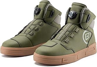 ROCKBROS Cycling Shoes - Reinforced Leather, Waterproof Anti-Slip for Men Women, Ideal for Motorcycle, MTB, Indoor Cycling & Daily Commute Protective Footwear Green