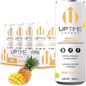 Energy - Mango Pineapple - Zero Sugar (12 Pack), Premium Energy Drink, 12oz Cans, Natural Caffeine, Sparkling, Natural Flavors, 5 Calories