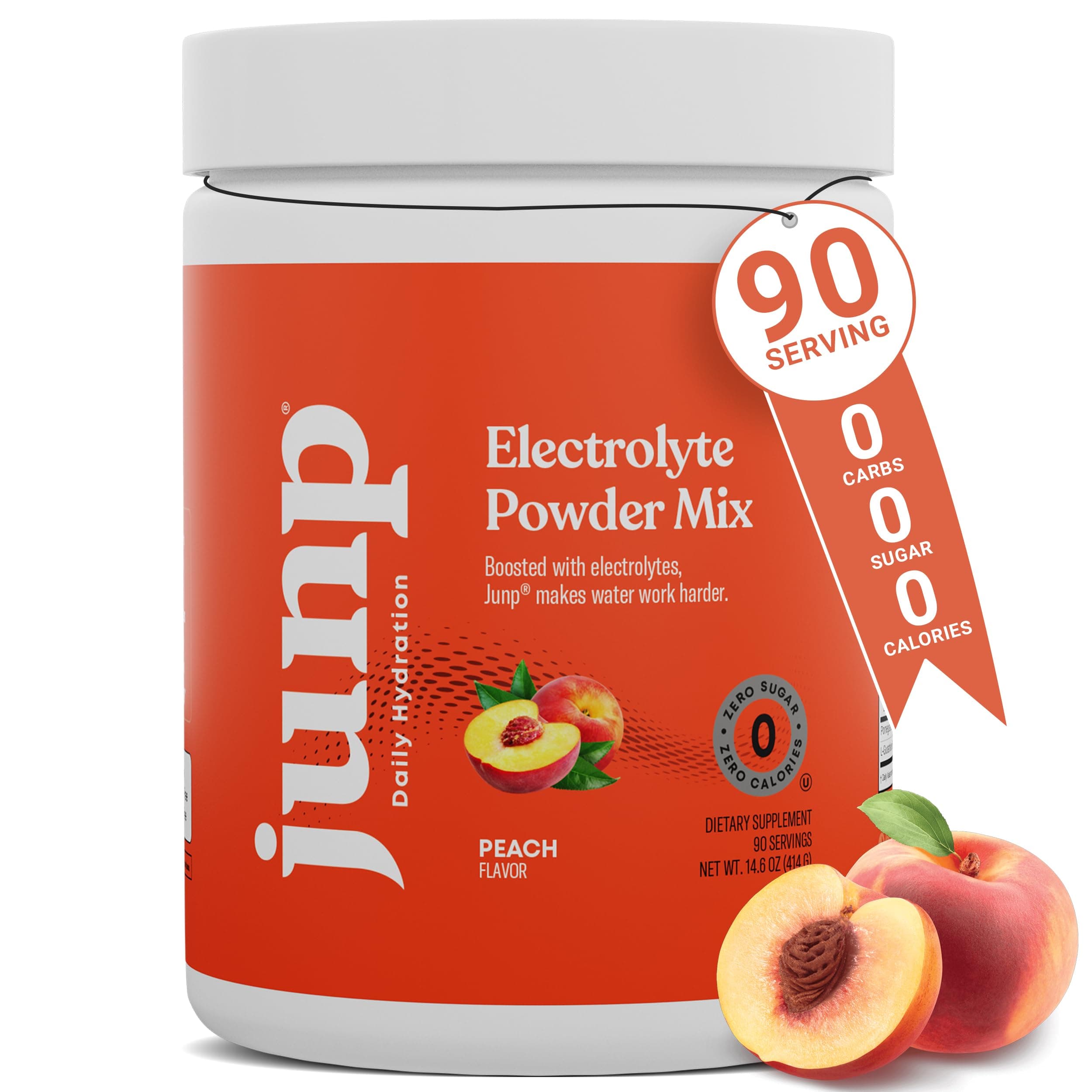 Hydration Electrolyte Powder, Electrolytes Drink Mix Supplement, Zero Calories Sugar and Carbs, Kosher, Peach Flavor, 90 Servings