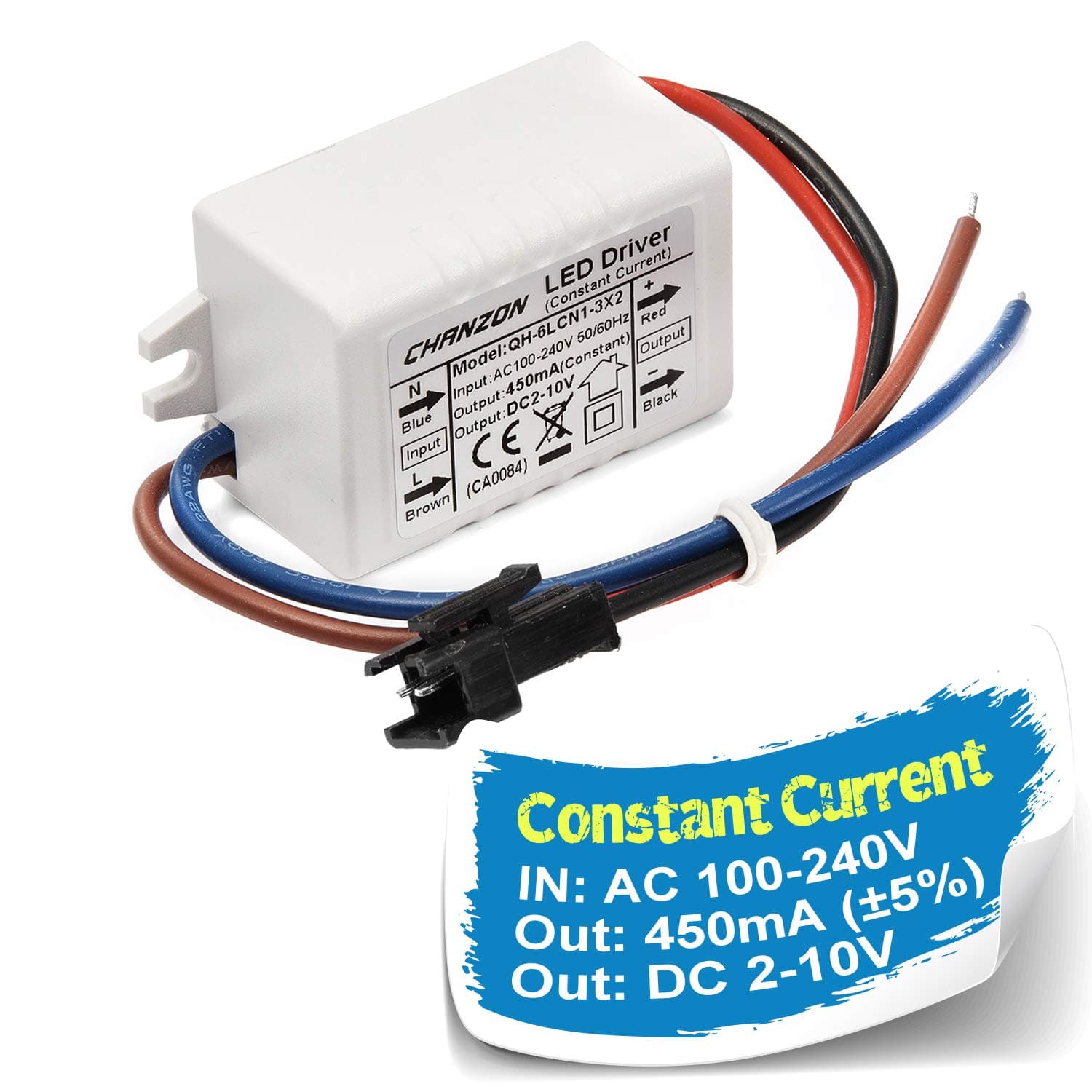 Chanzon LED Driver 600mA (Constant Current Output) 3V-7V (Input 100-240V AC-DC) (1-2) x3W 3W-6W Power Supply 600 mA Lighting Transformer Drivers for High Power COB Light Lamp Bulb (Plastic Case)