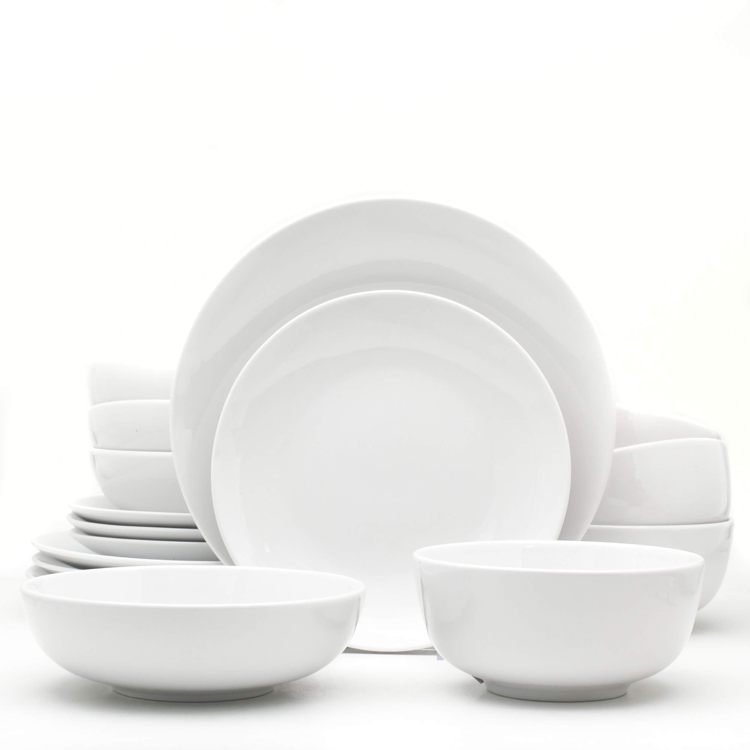 Euro Ceramica White Essential 16-Piece Dinnerware Set
