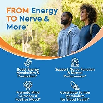 Surebounty 8-in-1 Vitamin B Complex Capsules for Women & Men, Super B Complex Vitamins, B12, B1, B2, B3, B5, B6, B9, Biotin, Folate, Methylated Forms, Energy, Nerve, Blood Support, 120 Caps