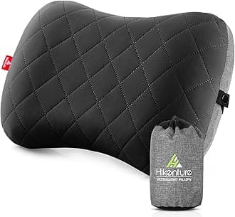 Hikenture Camping Pillow with Removable Cover - Ultralight Inflatable Pillow for Hiking,Backpacking - Upgrade Comfortable Ergonomic Air Pillow for Neck Support - Soft Travel Pillow in Car,Beach,Office