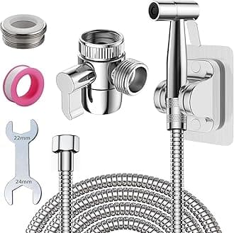 Handheld Bidet Sprayer Set, Toilet Bidet Attachment with 3-Way Faucet Diverter Bathroom Bidet WC Spray with 2M Hose, Used for Cleaning Sink, Bathroom Corner, Toilet, Personal Hygiene