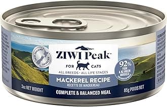 ZIWI Peak Grain Free Cat Food Tins - All Natural High Protein Pate - New Zealand Mackerel Recipe - 24 x 85g Multipack