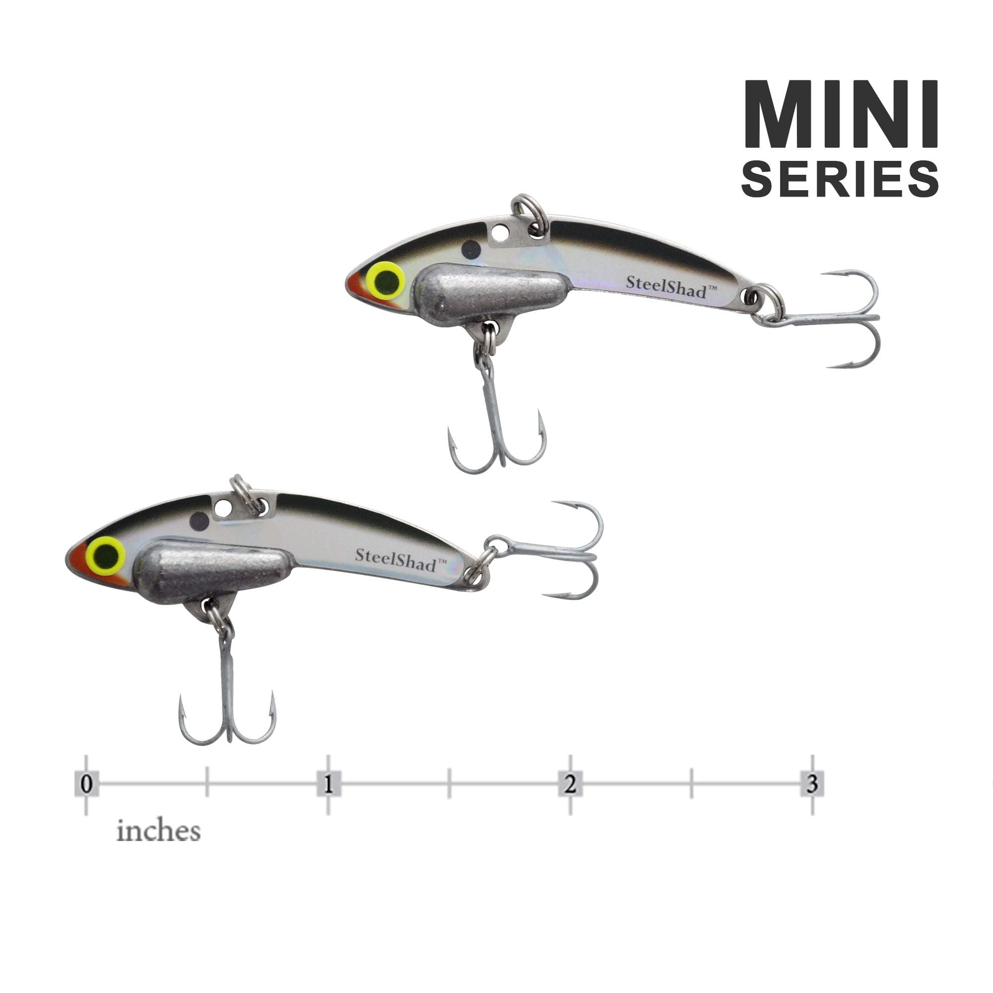 SteelShad - Mini Series (1/4 oz) - 2 Pack - Lipless Crankbait for Freshwater Fishing - Perfect for Ice Fishing, Pan Fishing, Crappie, Walleye and Bass