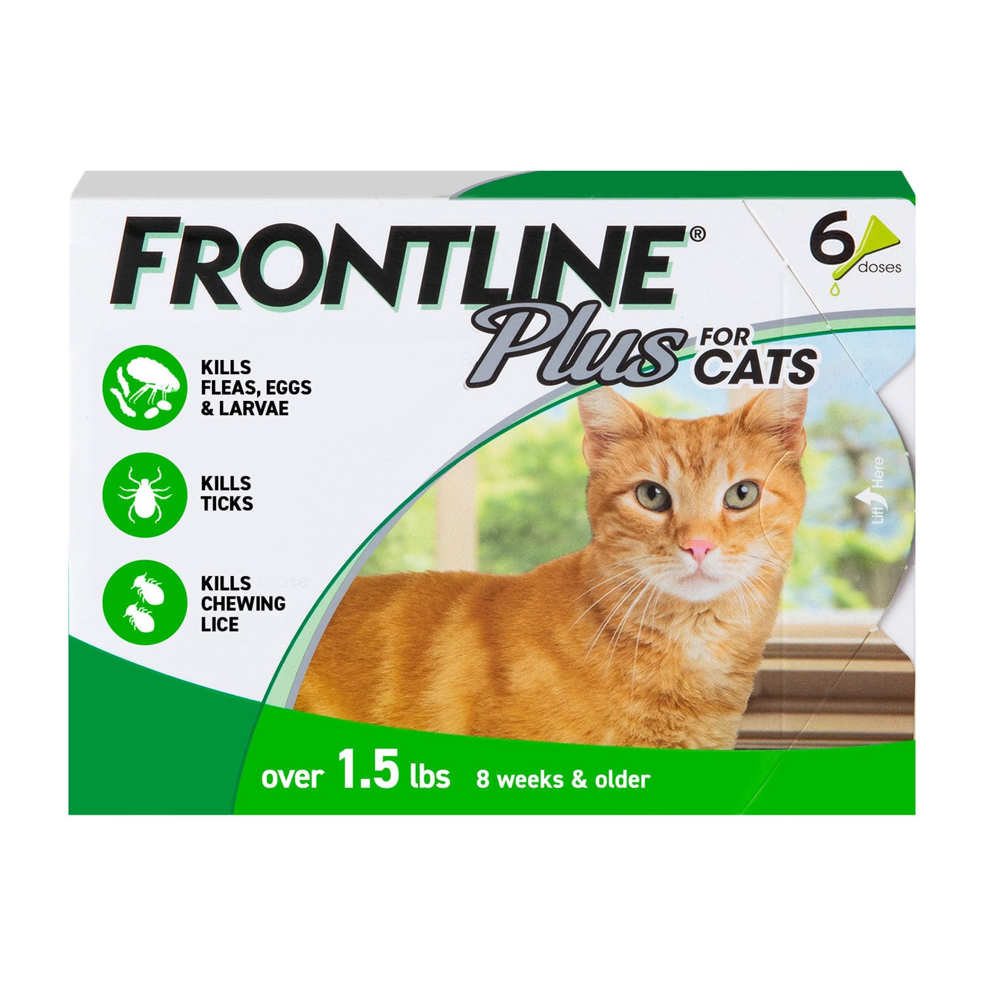 Plus Flea and Tick Treatment for Cats Over 1.5 lbs. 6 Treatments