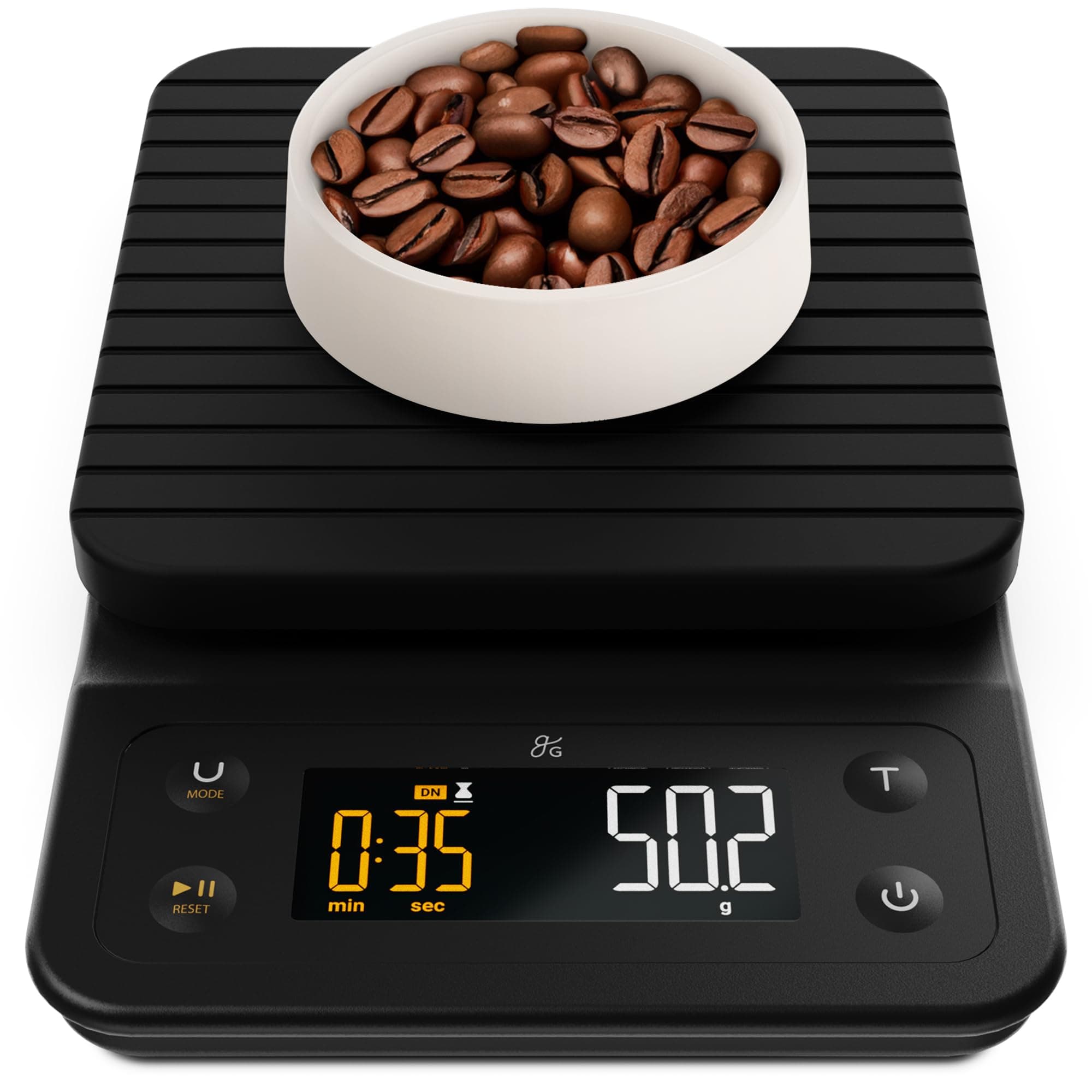 Greater Goods Coffee Scale with Timer – 0.1g Precision Digital Coffee & Espresso Scale for Pour-Over, Coffee Bean Weighing, Barista Brewing, Waterproof Cover, 3kg Capacity (Onyx Black)