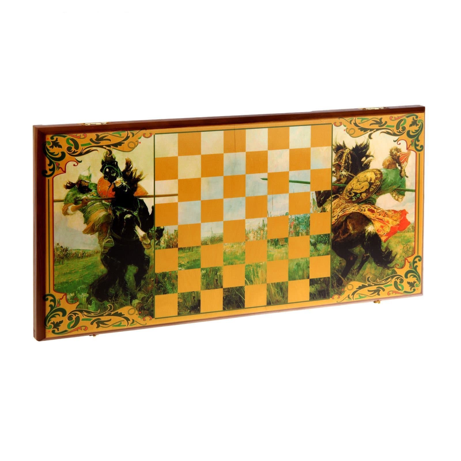 24" Wood Backgammon and Checkers Game Set Duel