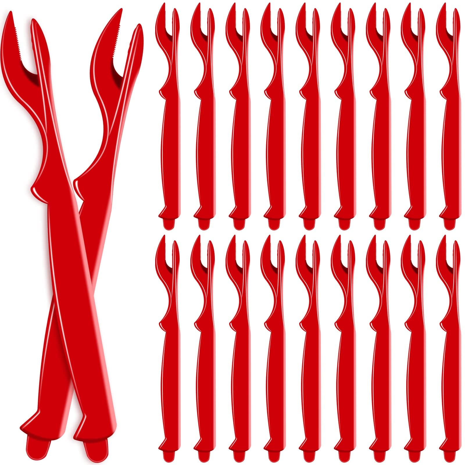 20Pcs Crab Legs Crackers - Crackers Picks Tools Set for Lobster, Crab, Crawfish, Prawns, Shrimp, Easy Opener Shellfish Picks Knife, Seafood Tools