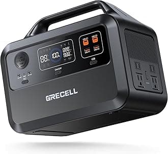 GRECELLPortable Power Station 600W(Peak 1200W), 460Wh LiFePO4 Battery, 1.5hrs Fast Charging, 110V Pure Sine Wave AC Outlet Backup Lithium Battery for Outdoors Camping Travel Hunting Home Blackout