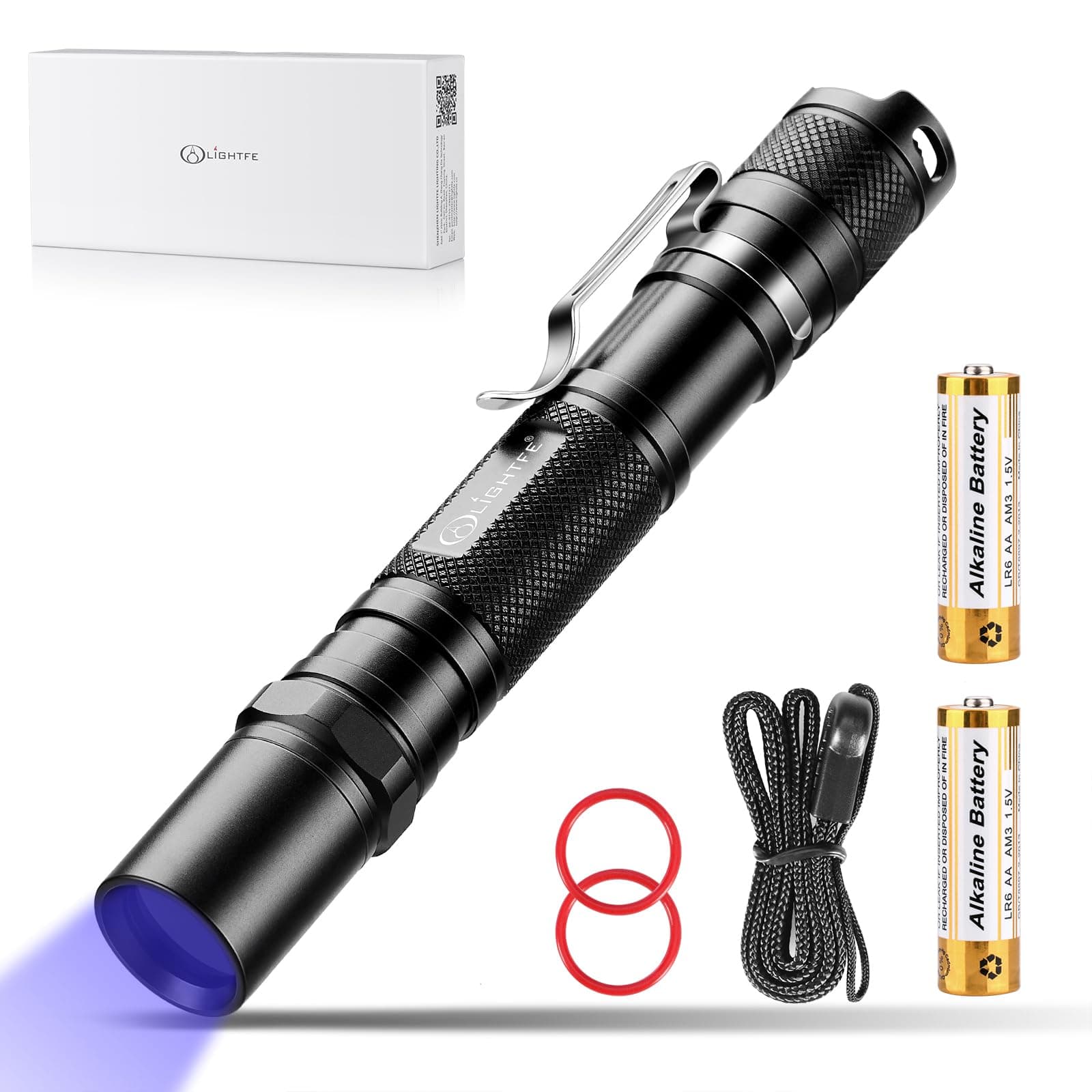 Blacklight 395nm UV Flashlight UV301A-Plus with SSC UV LED, Pure Beam for UV Glue Curing Light, Rock and Mineral Fluorescent Glowing, Pet Urine Detector Light, AC Leak Detector