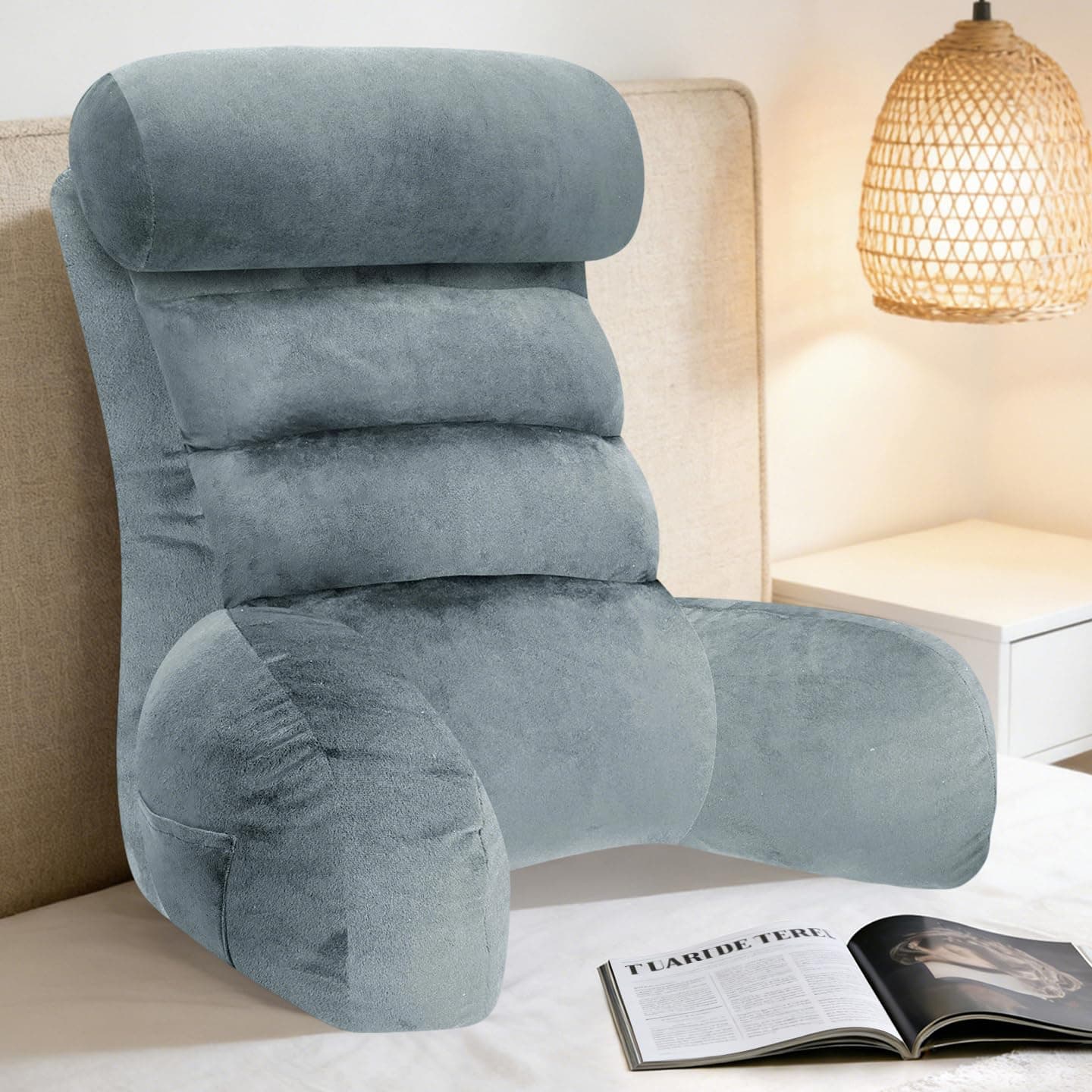 Back Pillow for Bed Sitting Up, Reading Pillow, Extra Large Arm Pillows for Adults for Back Support,Bed Pillow for Sitting up for Watching TV/Gaming/Relaxing