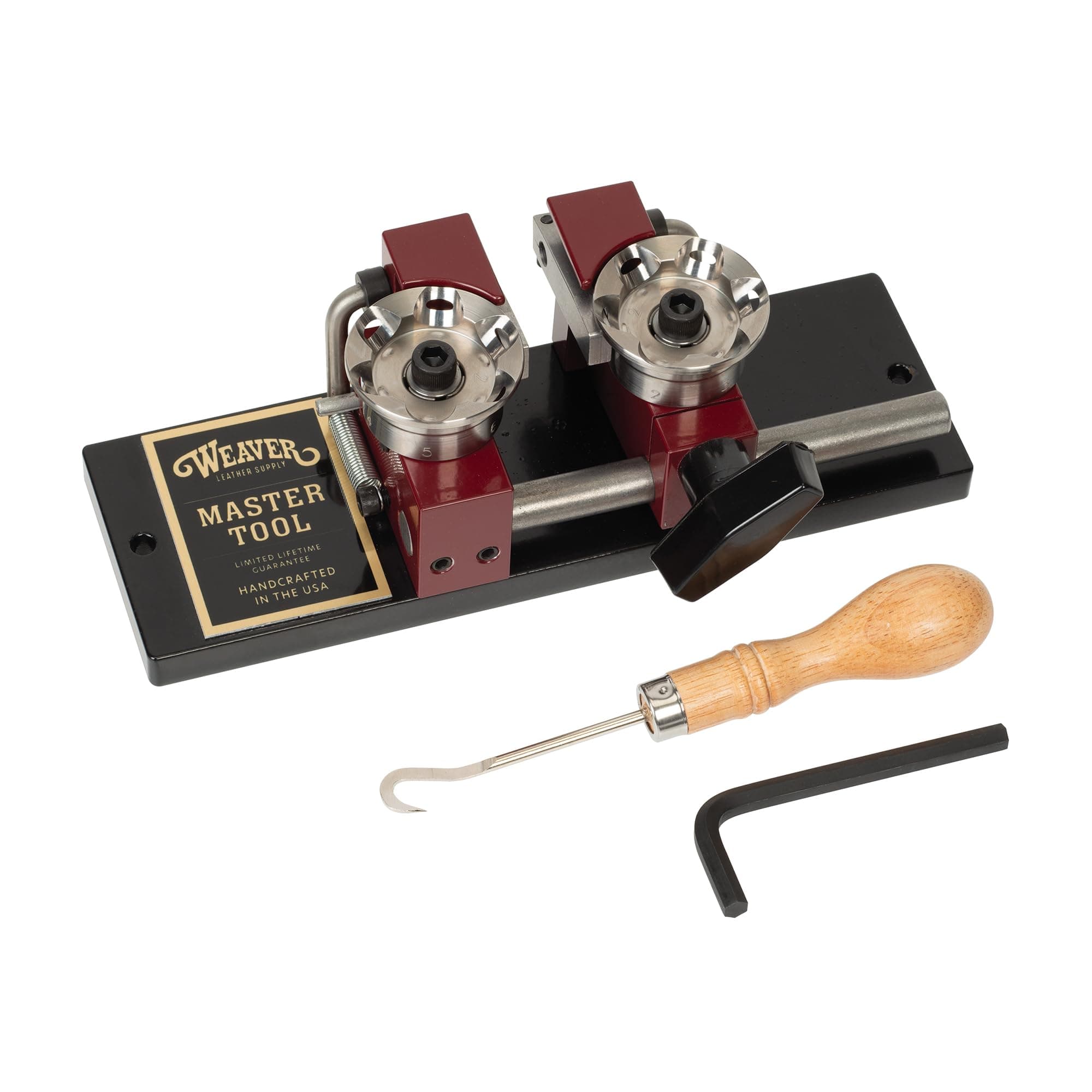 Weaver Leather Supply Master Tool Leather Edger, Manual Compact Edge Beveler, Fits 1/2" to 3" Strap Width, Leathercraft Tool for Belts, Bags, and More