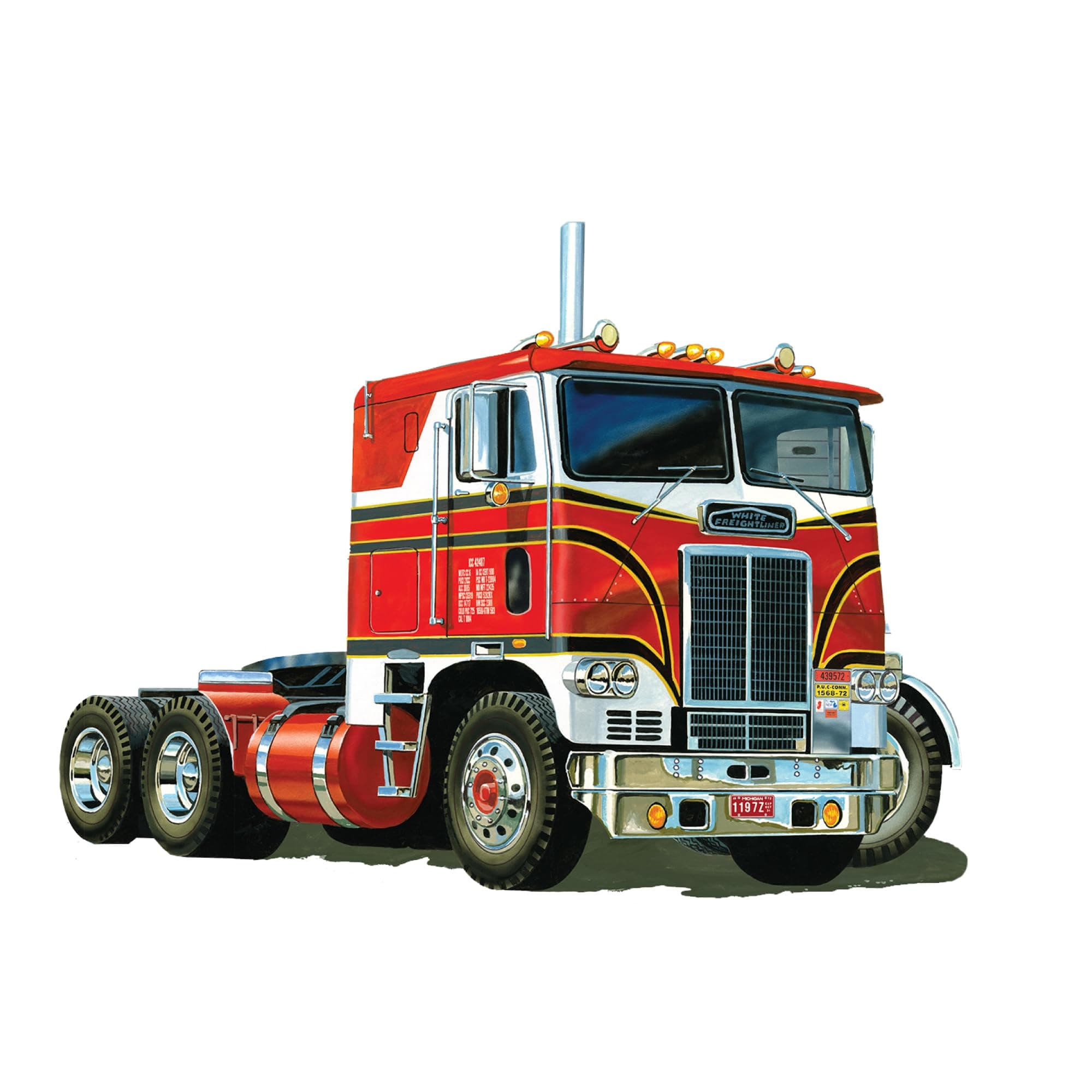 White Freightliner 2-in-1 SC/DD Cabover Tractor (75th Anniversary) 1:25 Scale Model Kit