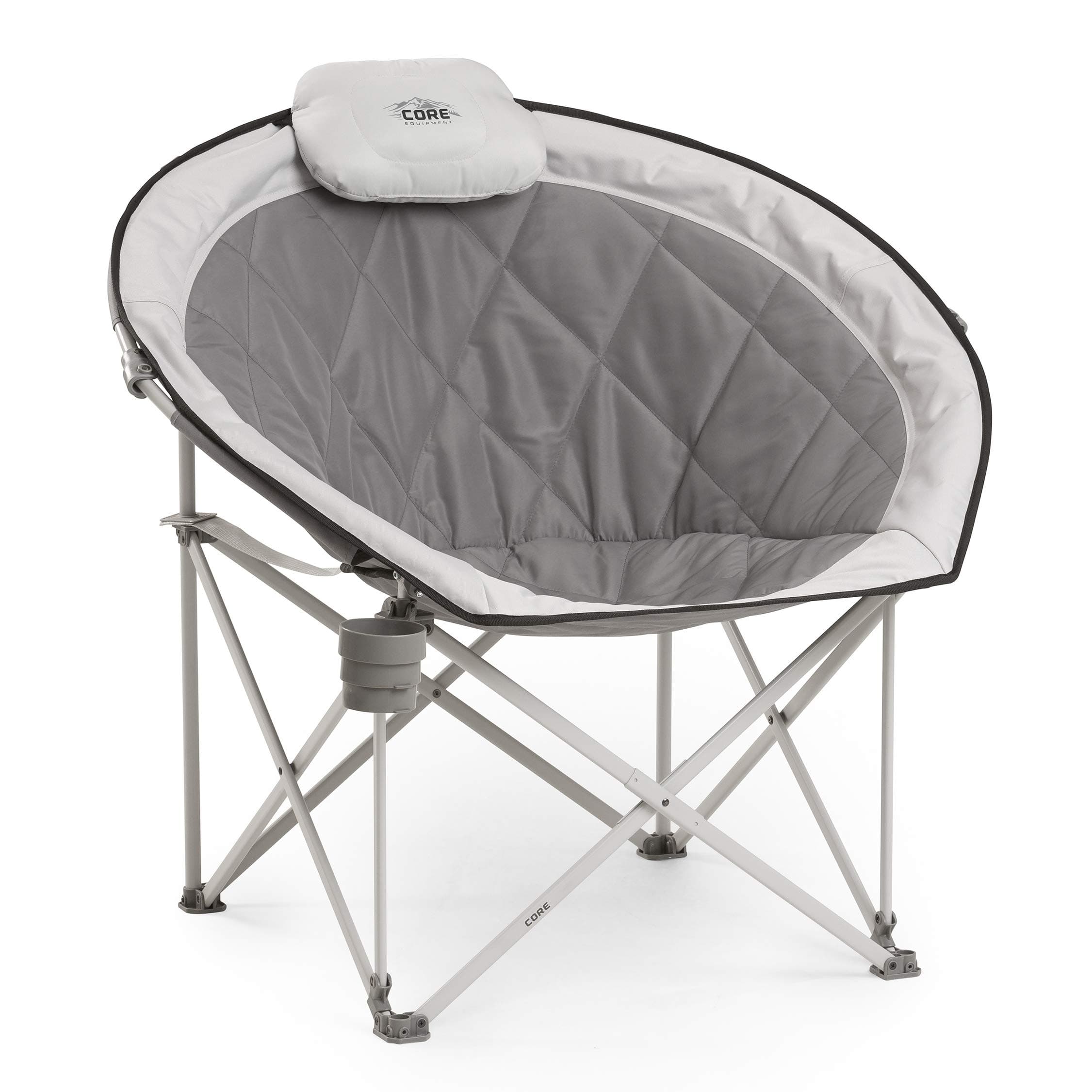 OVERSIZED PADDED ROUND CHAIR - GREY
