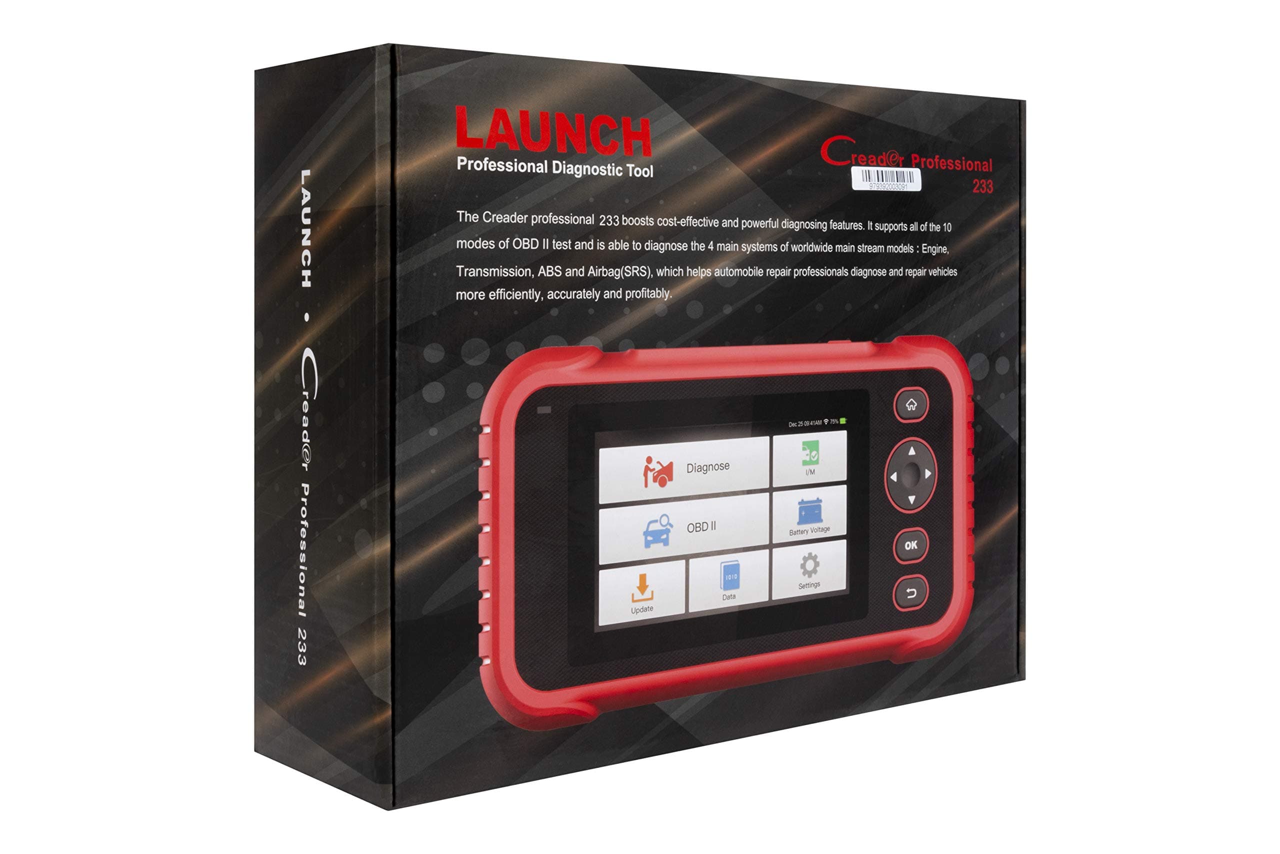 LAUNCH Diagnostic equipment, +40 vehicle brands (Asia, America and Europe), deletes error codes and displays the components graphically and digitally in the Engine, ABS, SRS and AT UCEs CRP-233