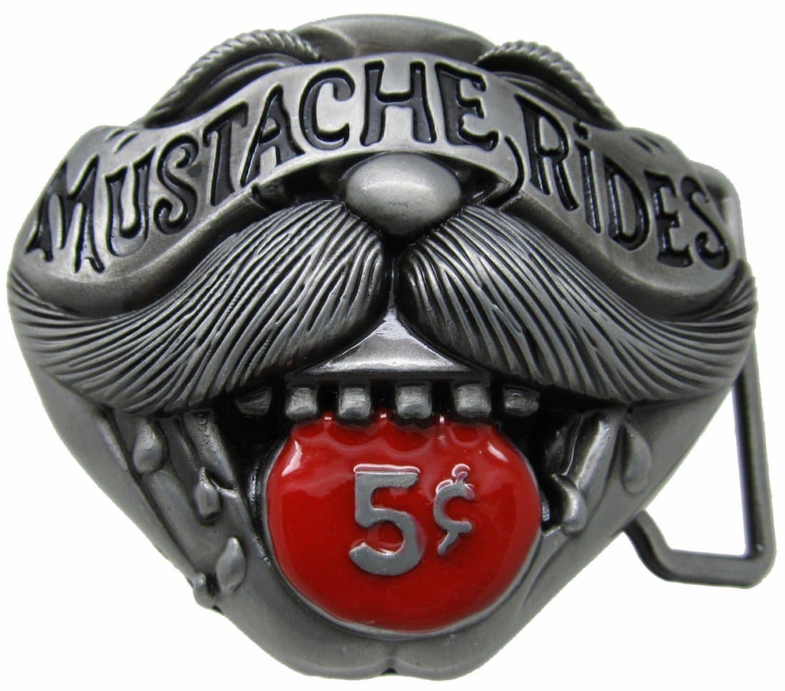 Mustache Ride 5 Cents Belt Buckle