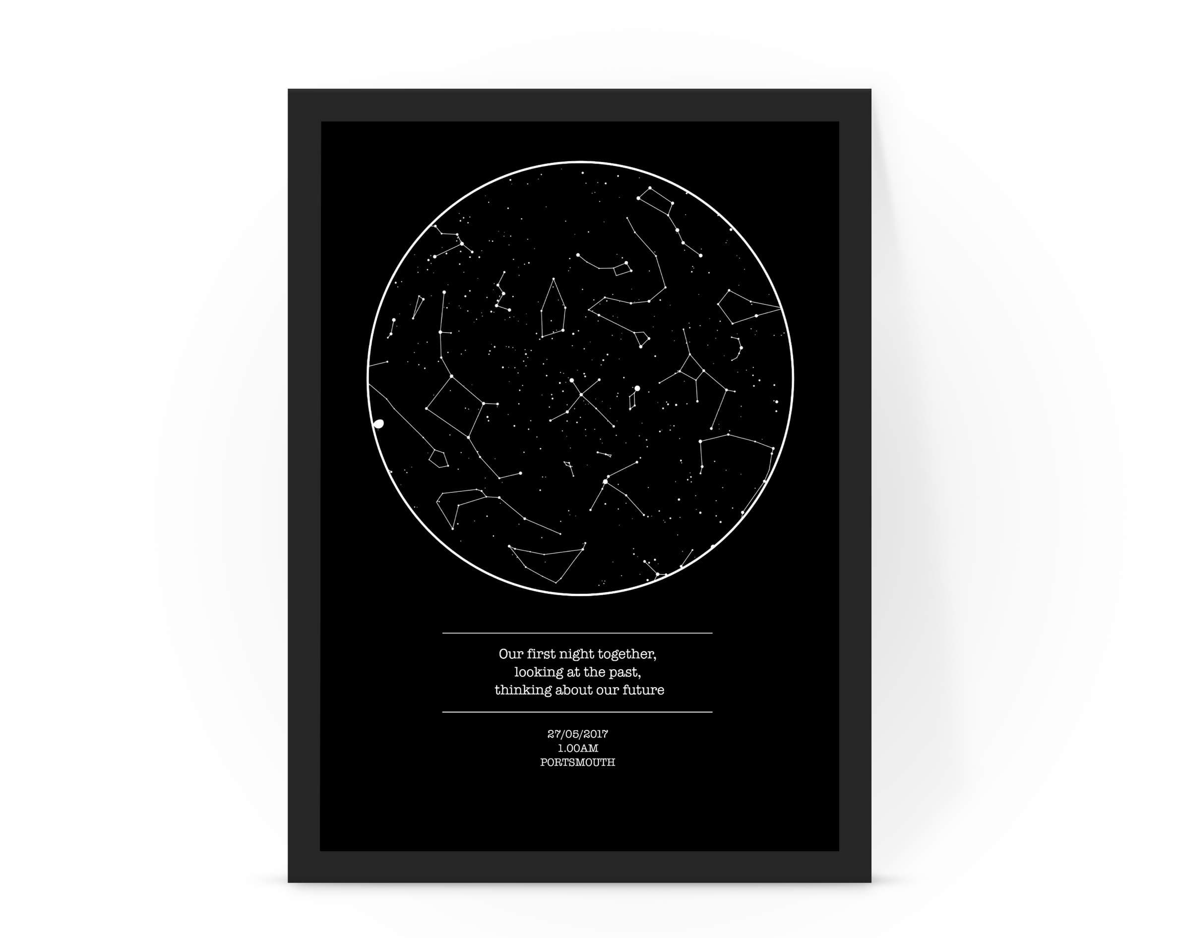 forefrontdesigns Personalised Our first night together star map poster print framed/unframed
