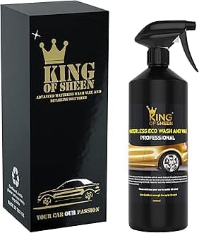King of Sheen, Professional Waterless Wash and Wax Car Cleaner, No Water Just Clean and Shine Like New, Car Cleaning liquid spray car wash, Showroom Shine finish