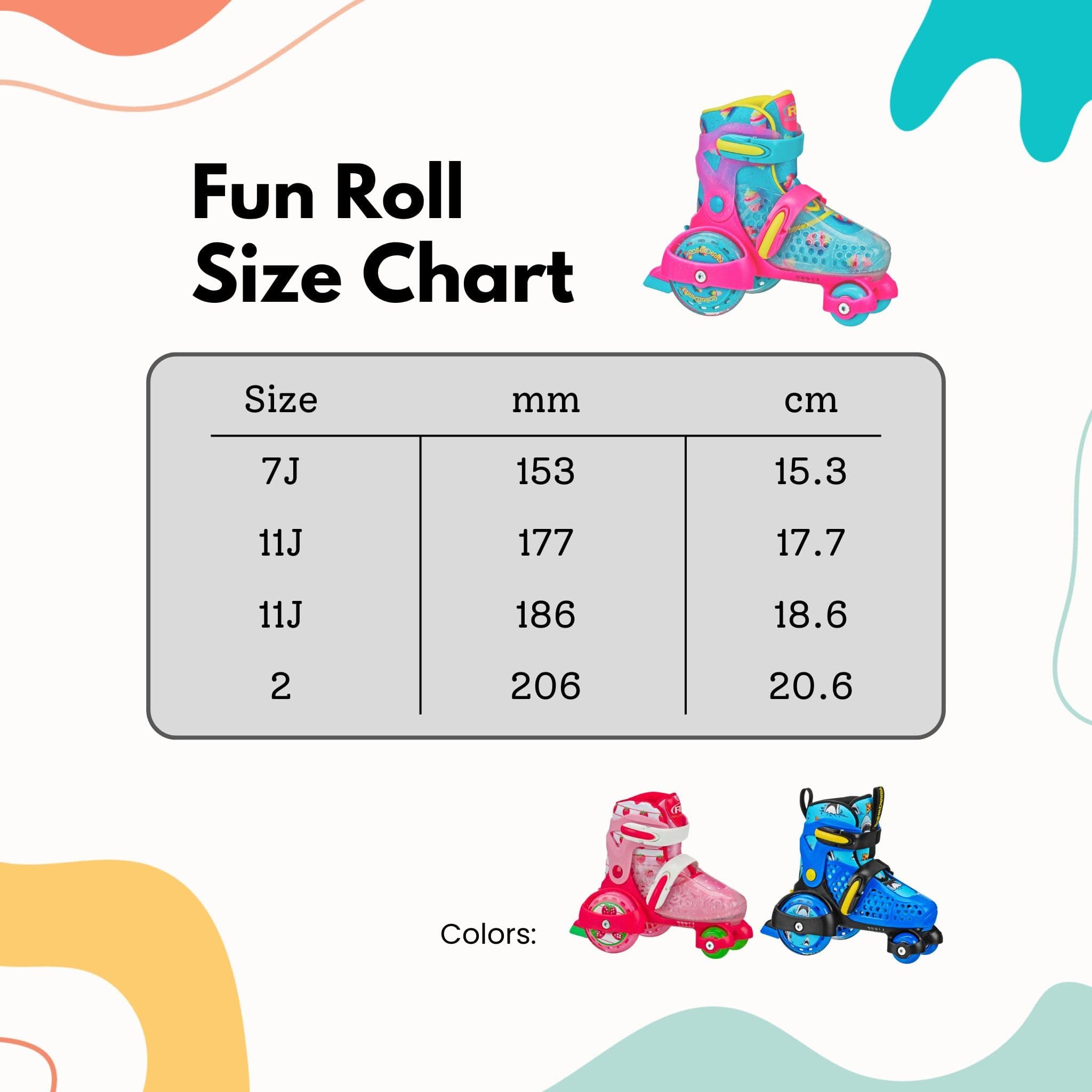 Fun Roll Beginner Roller Skates by Roller Derby, Adjustable Sizing, Skates for Kids, Toddlers, Boys, Girls