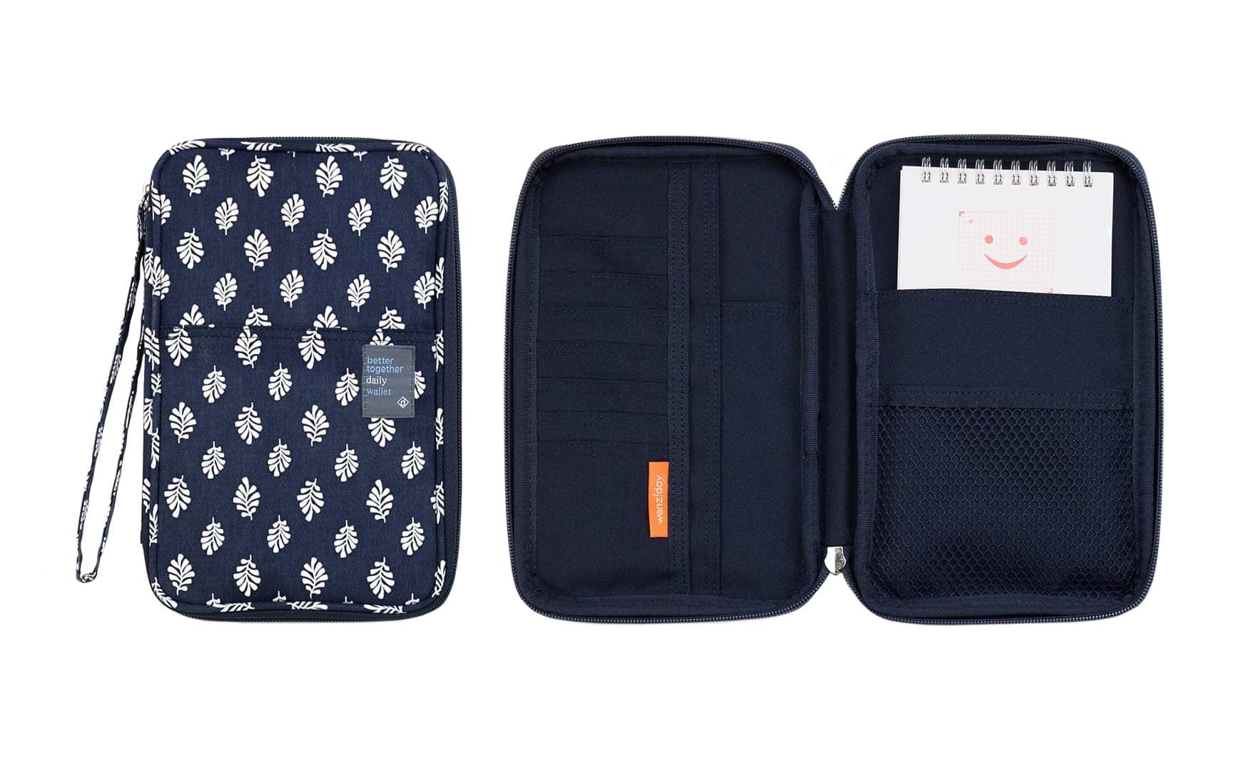 Better Together Daily Wallet (Navy Leaf)