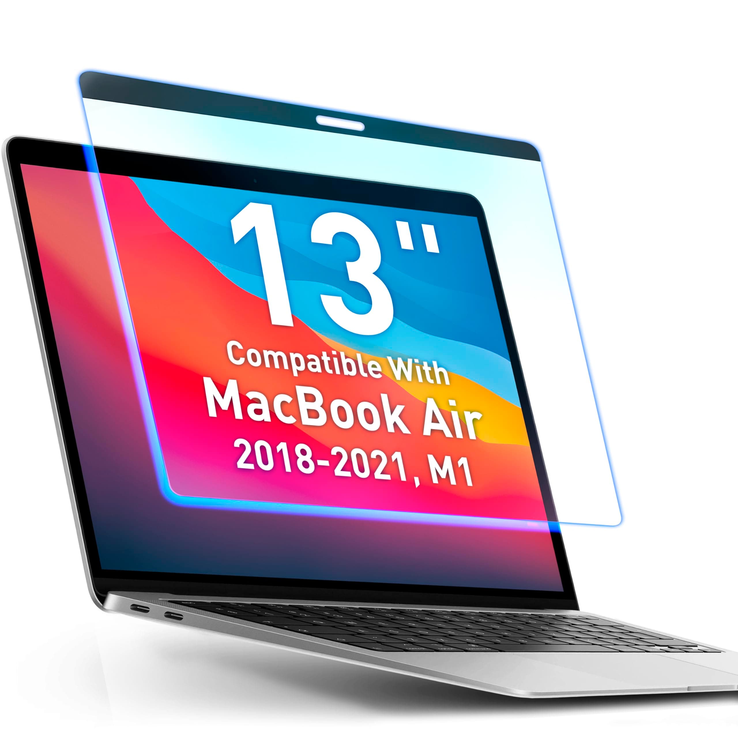 Magnetic Blue Light Screen Protector Compatible With MacBook Air 13" 2018, 2019, 2020, 2021, M1 Anti Blue Light Blocking Filter for Laptop