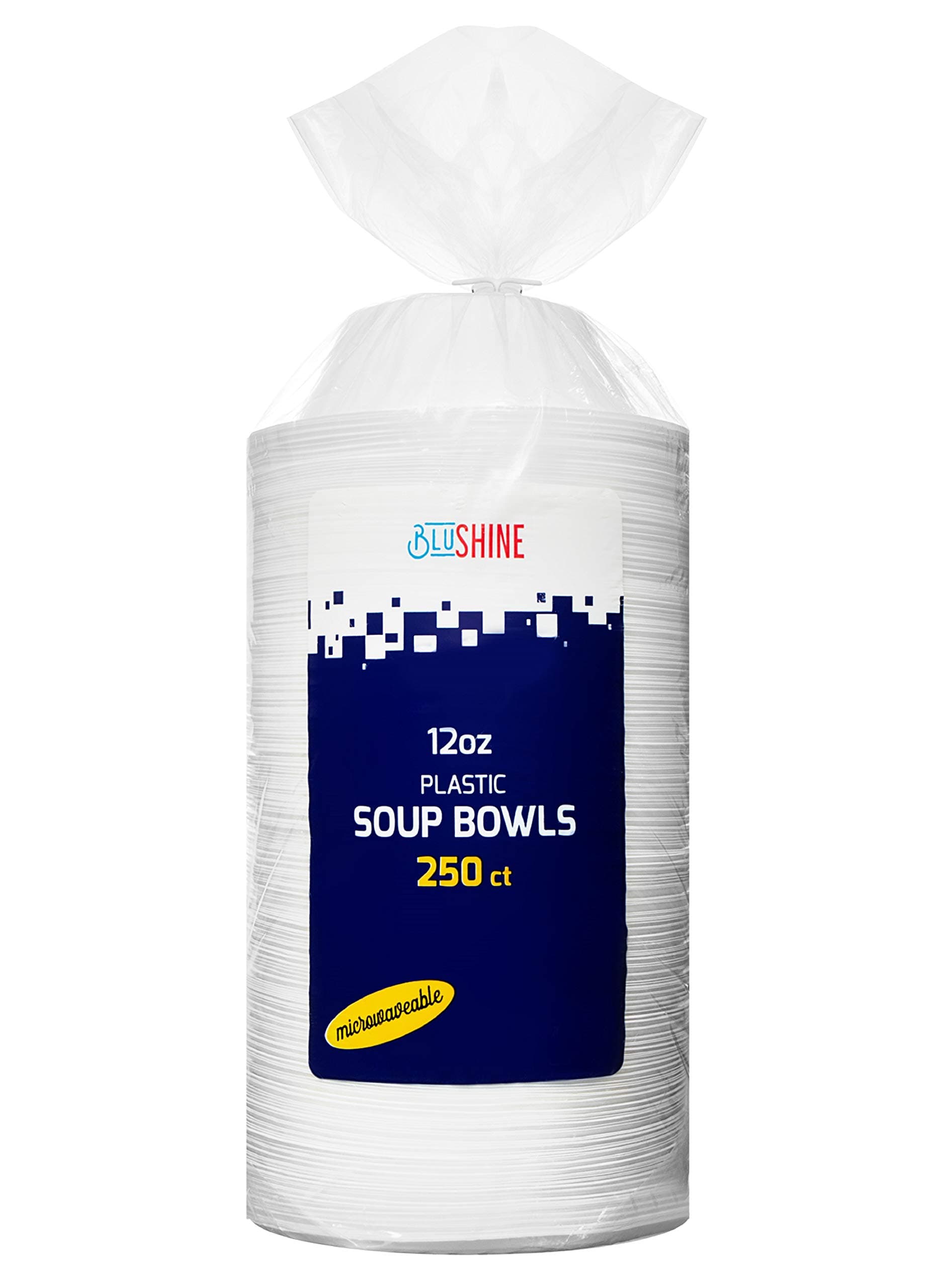 - 250 Pack – 12 Oz Disposable Plastic Soup Bowl Plates – Extremely Strong and Sturdy – Heat-Resistant and Soak-Proof - Does Not Melt or Cave in Microwave – Heavy Duty BPA-Free Plastic