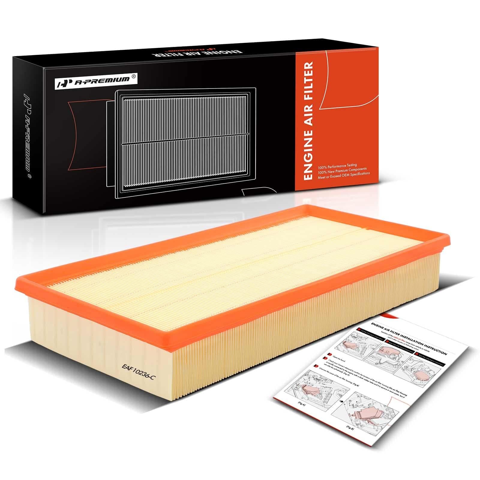 A-Premium Engine Air Filter Compatible with Audi Q7 & Land Rover Range Rover & Porsche Cayenne & Volkswagen Touareg, 2004-2018, Flexible Panel, Replace# 95511013110