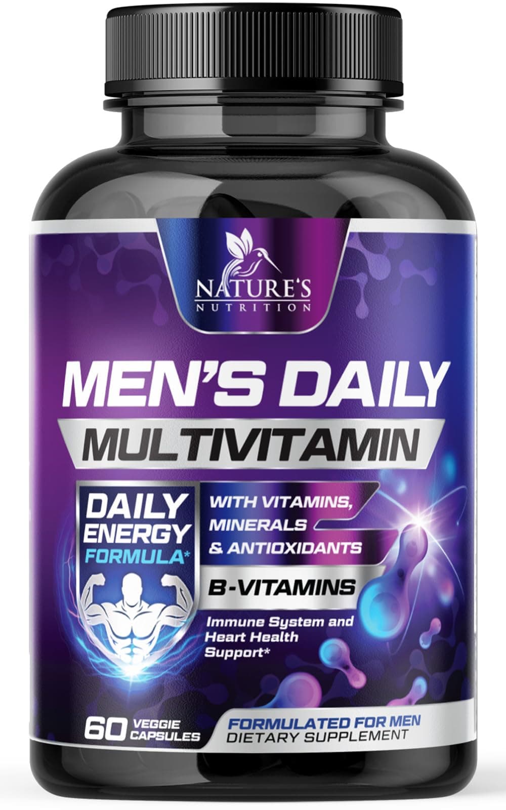 Multivitamin for Men - Advanced Supplement with Full-Spectrum Formula, Essential Vitamins A, C, D, E, & Zinc - High Potency B Vitamins Multi - Men’s Daily Multivitamins - Bottled in USA - 60 Capsules