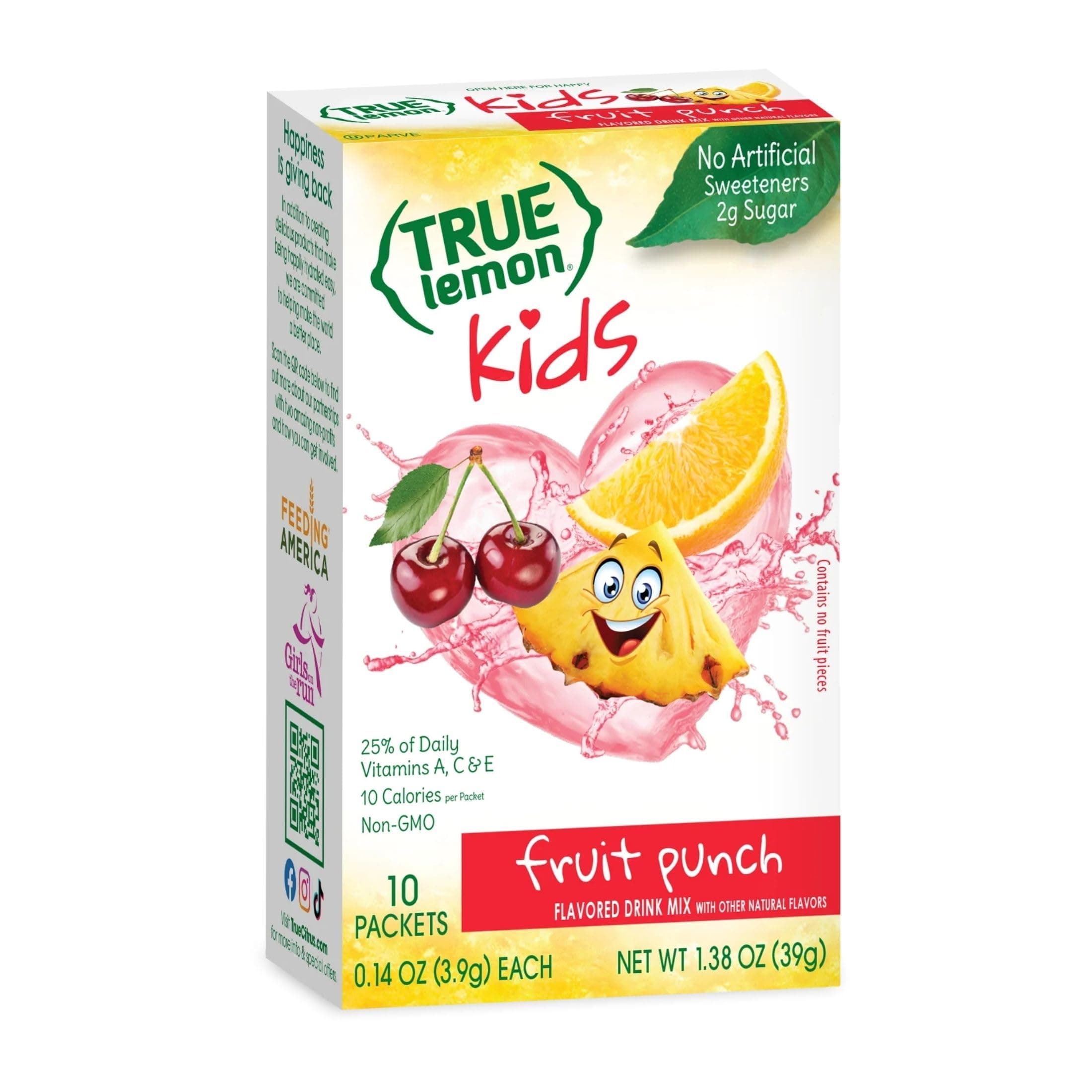 Fruit Punch Packets Low Sugar No Preservatives Kids Hydration Drink Mix, 1.38 Ounce