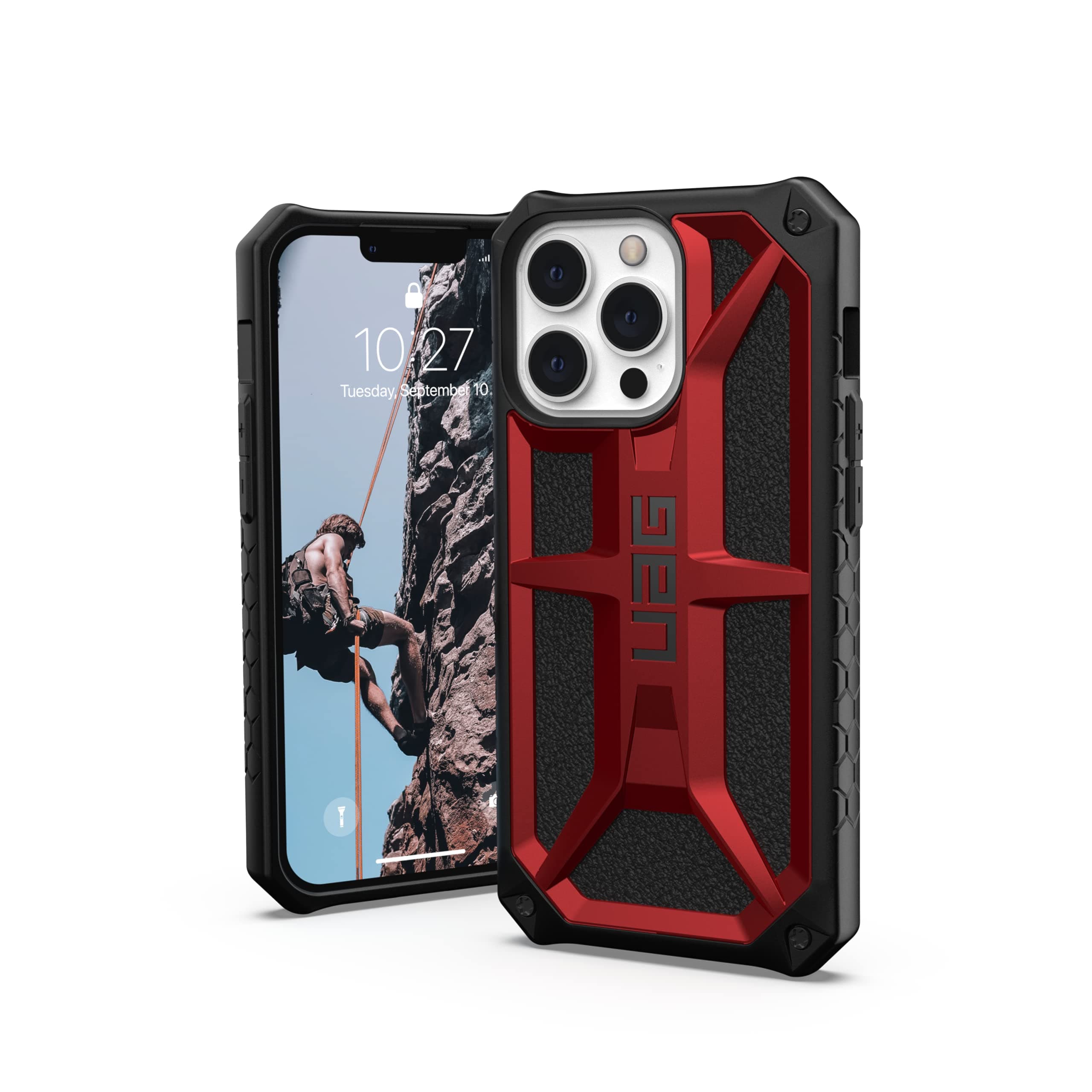 URBAN ARMOR GEAR UAG Designed for iPhone 13 Pro Case Red Crimson Rugged Lightweight Slim Shockproof Premium Monarch Protective Cover, [6.1 inch Screen]