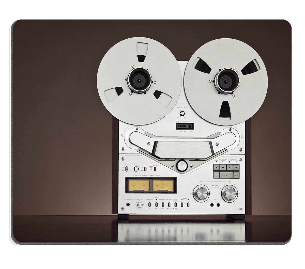 Smoomfly Mouse Pad Natural Rubber Mousepad IMAGE ID 31916617 Analog Stereo Open Reel Tape Deck Recorder Vintage Detailed Closeup