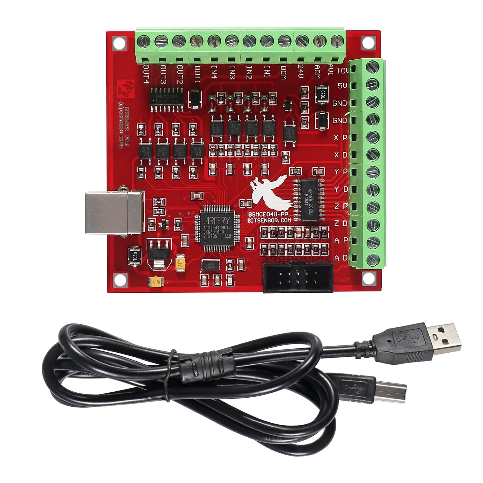 Mach3 USB Interface Board, USB MACH3 100Khz Motion Controller Card, 4-Axis Linkage, 4 General-Purpose Isolated Relay Drive Output, CNC Engraving, Servo Motor, Stepper Motor Controller