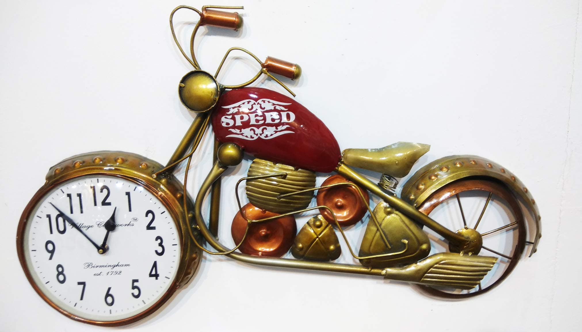 Iron Abstract Design Wall Mount Bike Clock (Design1)