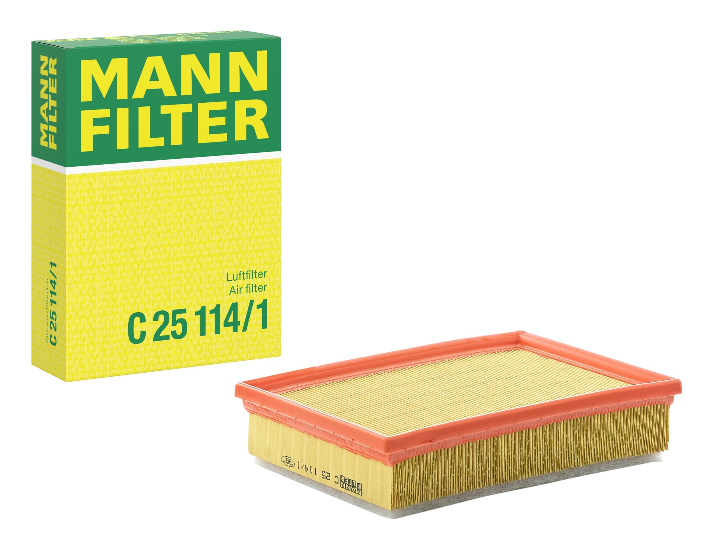 C 25 114/1 Engine Air Filter Replacement With Prefilter Compatible With Select BMW 3 Series (1992-1995, 1999-2006), M3 (2001-2006), 5 Series (2000-2003), Z3, Z4, M Coupe