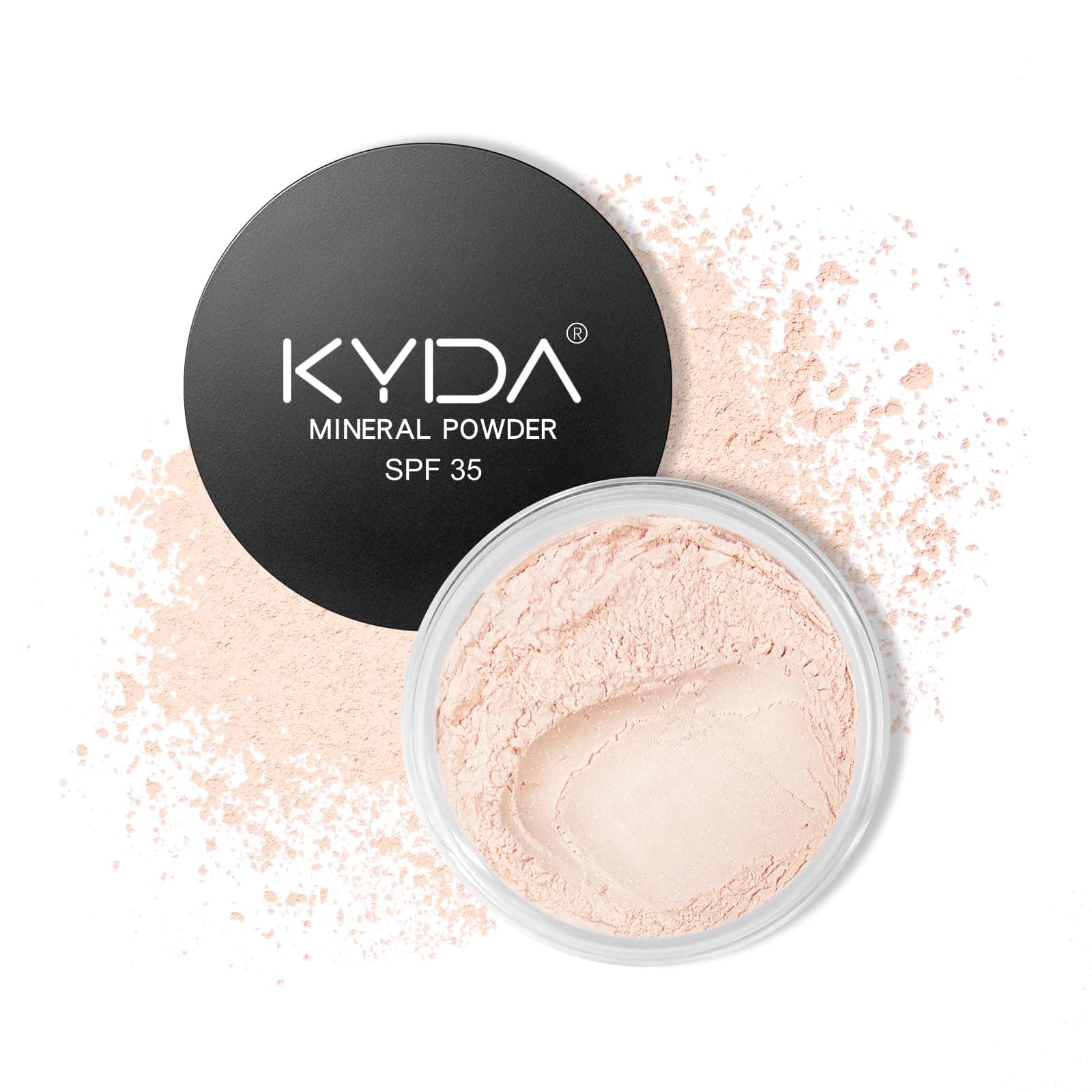 KYDA Mineral Powder, SPF 35 Translucent Loose Setting Powder with Micro-fine Pearl, Sheer Coverage, Weightless Oil Free, Blurring Finishing, Extend Base Makeup, 0.28 oz, Veil Translucent